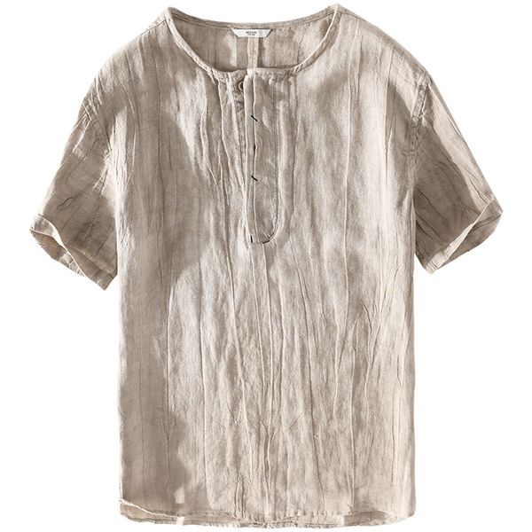 100% pure linen men short sleeve shirts casual fashion solid gray round collar man 2020 summer, White;black
100% pure linen men short sleeve shirts casual fashion solid gray round collar man 2020 summer, White;black