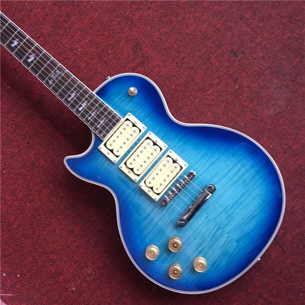 factory custom shop lp standard blue custom 1960 electric guitar, real p, 3 pickups. blue, left hand guitar
factory custom shop lp standard blue custom 1960 electric guitar, real p, 3 pickups. blue, left hand guitar