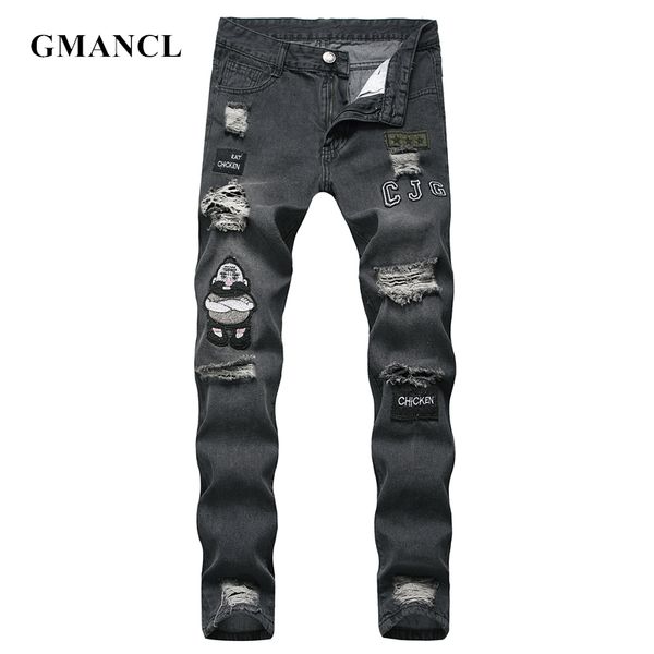 men new hip hop embroidery knee ripped distressed skinny biker jeans fashion streetwear mens motorcycle joggers denim pants, Blue
men new hip hop embroidery knee ripped distressed skinny biker jeans fashion streetwear mens motorcycle joggers denim pants, Blue