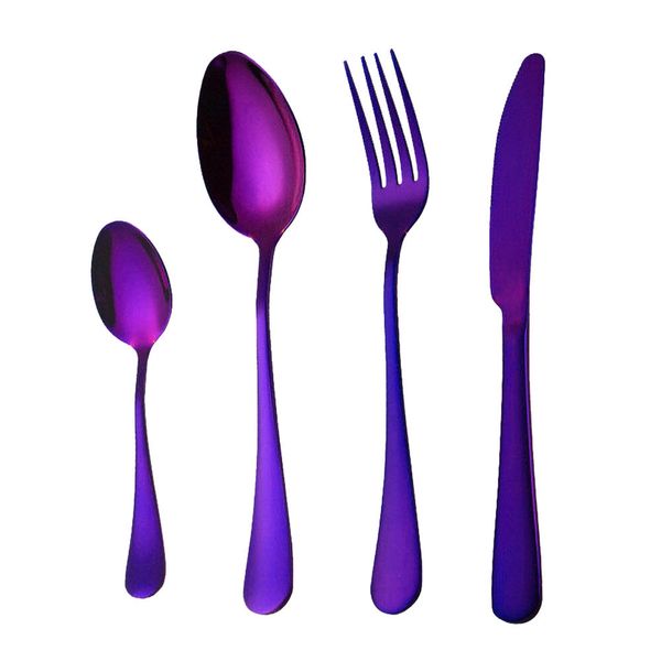 4pcs/set flatware stainless steel tableware steak knife fork spoon dinner western food cutlery set