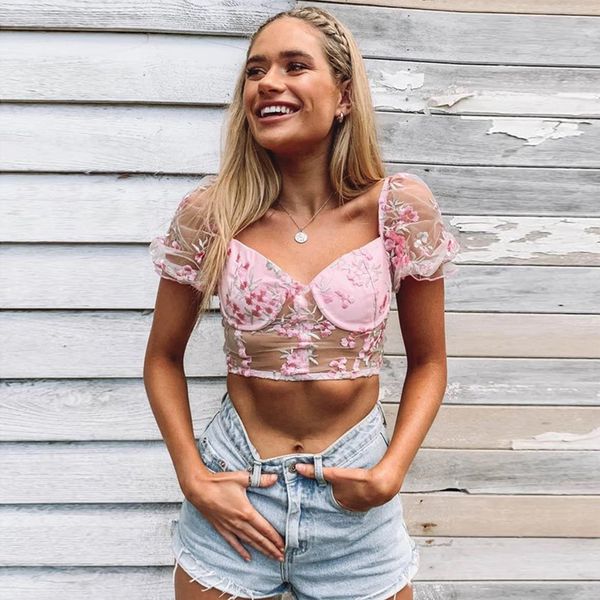 women mesh flower embroidery t-shirts summer casual short sleeve square collar slim tees lady harajuku 2020 new, White
women mesh flower embroidery t-shirts summer casual short sleeve square collar slim tees lady harajuku 2020 new, White