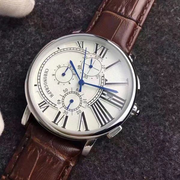 all sub-dials working chronograph mens dress watch genuine leather strap quartz wristwatches for men's gift satch, Slivery;brown
all sub-dials working chronograph mens dress watch genuine leather strap quartz wristwatches for men's gift satch, Slivery;brown