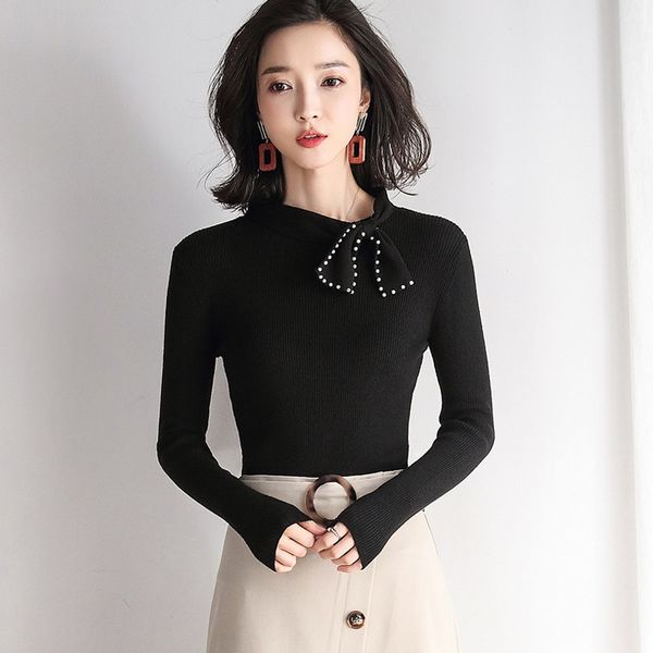 knitted wool pullovers women sweaters 2020 new spring half turtleneck bow beading cashmere pullover pull femme jumper female top, White;black
knitted wool pullovers women sweaters 2020 new spring half turtleneck bow beading cashmere pullover pull femme jumper female top, White;black
