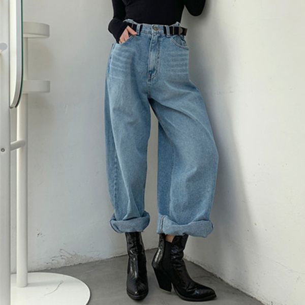 women's jeans korean women wide leg loose bottom with belt adjustable high waist ripped for fashion blue denim
women's jeans korean women wide leg loose bottom with belt adjustable high waist ripped for fashion blue denim