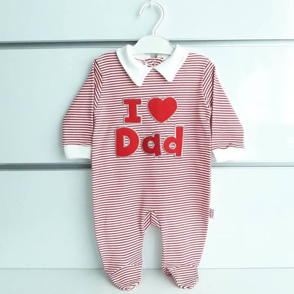 red i love dad collar jumpsuit, Blue