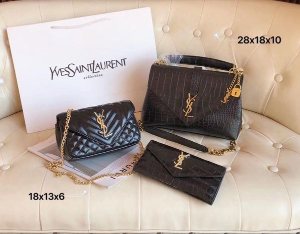 2020 new ladies wild simple fashion ladies classic black three-piece chain bag messenger bag handbag women handbag purse
2020 new ladies wild simple fashion ladies classic black three-piece chain bag messenger bag handbag women handbag purse