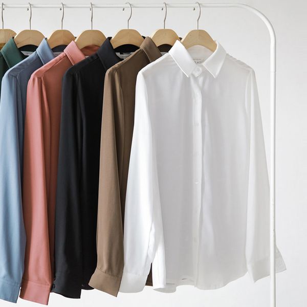 new women's shirt classic chiffon blouse female plus size loose long sleeve casual shirts lady simple style clothes blusas, White
new women's shirt classic chiffon blouse female plus size loose long sleeve casual shirts lady simple style clothes blusas, White