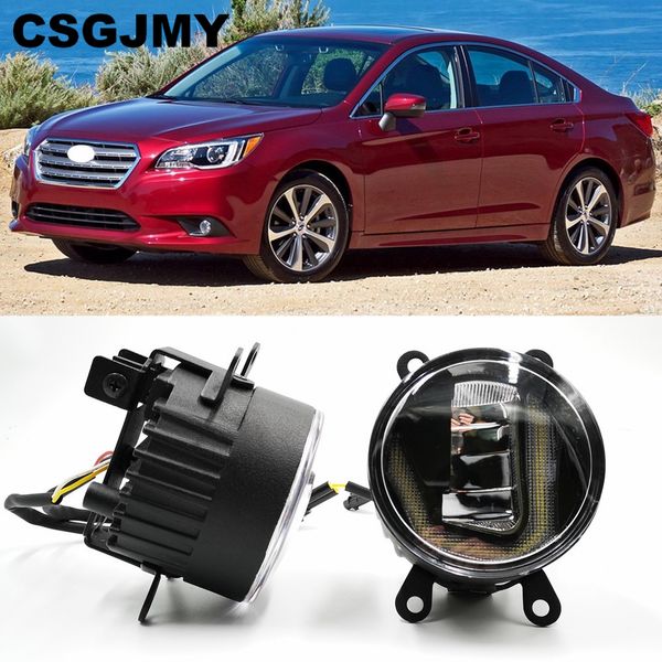 

3-in-1 functions auto led drl daytime running light car projector fog lamp with yellow signal for legacy gt 2013 - 2016