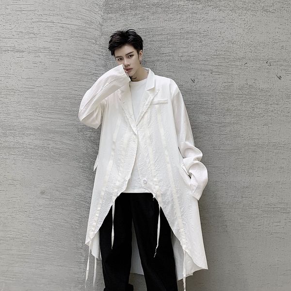 2020 new men adjustable drawstring casual long sleeve shirt male japan street cardigan long style shirt coat stage clothes, White;black
2020 new men adjustable drawstring casual long sleeve shirt male japan street cardigan long style shirt coat stage clothes, White;black