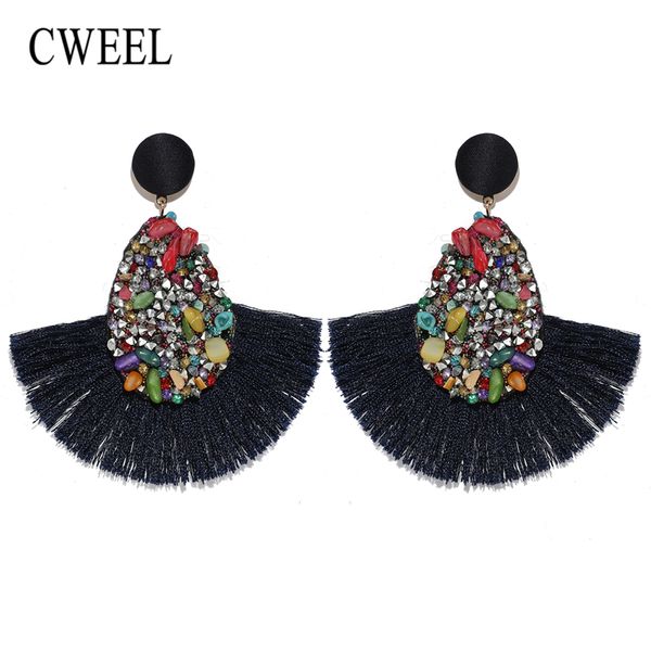 cweel crystal tassel earrings for women bohemian earings fashion jewelry wedding fringe bridal statement valentine's day earring, Silver
cweel crystal tassel earrings for women bohemian earings fashion jewelry wedding fringe bridal statement valentine's day earring, Silver