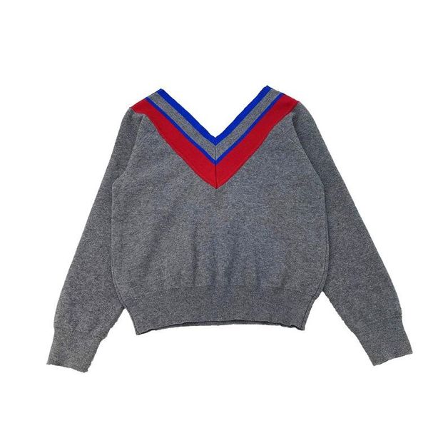 2019 autumn new french small british college wind v-neck exposed clavicle stripes hit color knitted sweater short one casual sweater, White;black
2019 autumn new french small british college wind v-neck exposed clavicle stripes hit color knitted sweater short one casual sweater, White;black