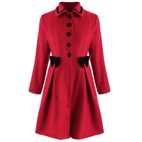 joineles plus size bowknot embellished longline coat turn down collar single breasted vintage female wool blends formal outwear, Black
joineles plus size bowknot embellished longline coat turn down collar single breasted vintage female wool blends formal outwear, Black