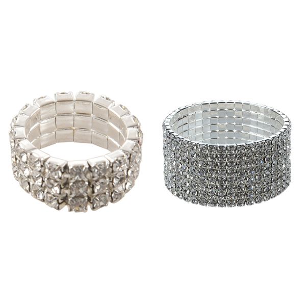 2 pcs wedding bridal stretchy 8 row rhinestone bracelet bangle toe ring elastic 3-rows rhinestones clear wedding jewelry 28 mm, Black
2 pcs wedding bridal stretchy 8 row rhinestone bracelet bangle toe ring elastic 3-rows rhinestones clear wedding jewelry 28 mm, Black