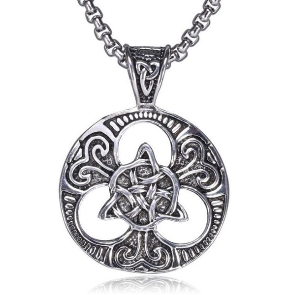 european and american trendy male punk irish concentric knot round brand stainless steel pendant necklace sweater necklace wy728, Silver
european and american trendy male punk irish concentric knot round brand stainless steel pendant necklace sweater necklace wy728, Silver
