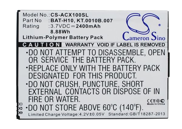 cameron sino 2400mah battery bat-h10, kt.0010b.007 for acer liquid x1
cameron sino 2400mah battery bat-h10, kt.0010b.007 for acer liquid x1