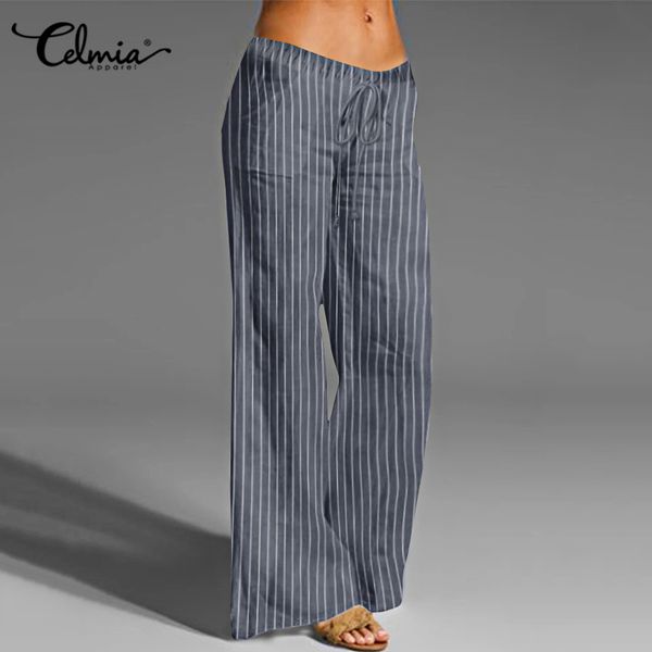 2020 vintage linen striped pants long palazzo celmia women casual loose wide leg pants elastic waist trousers plus size 5xl pant, Black;white
2020 vintage linen striped pants long palazzo celmia women casual loose wide leg pants elastic waist trousers plus size 5xl pant, Black;white