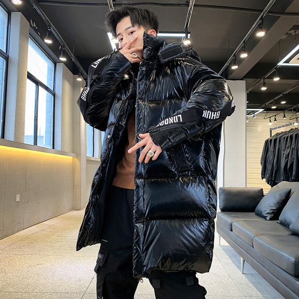 winter printed men's wear hooded coat trend long bright surface down coat for men 80% white duck down zipper cuff, Black
winter printed men's wear hooded coat trend long bright surface down coat for men 80% white duck down zipper cuff, Black