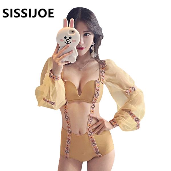 yellow long bishop sleeve mesh trikini bandage bathing suit monokini push up high waist swimwear women one piece swimsuit, White;black
yellow long bishop sleeve mesh trikini bandage bathing suit monokini push up high waist swimwear women one piece swimsuit, White;black