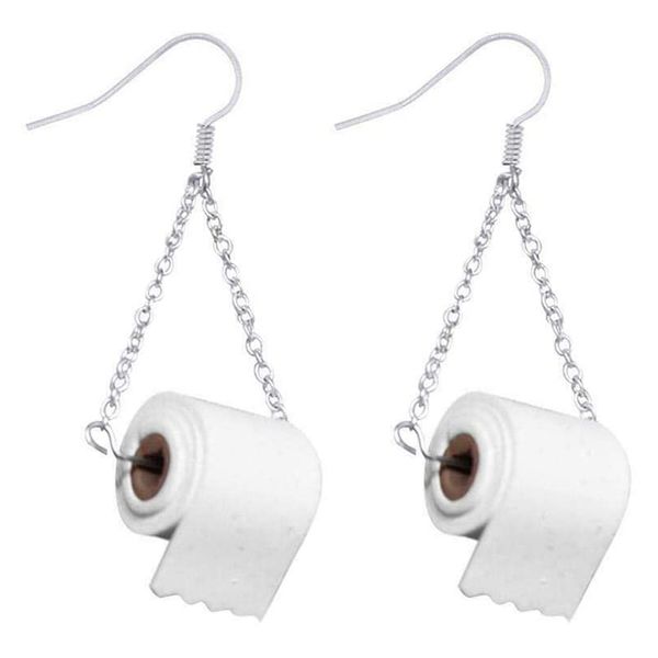 creative toilet paper earrings, hook-shaped earring earrings, handmade gifts with tinsel, Silver
creative toilet paper earrings, hook-shaped earring earrings, handmade gifts with tinsel, Silver