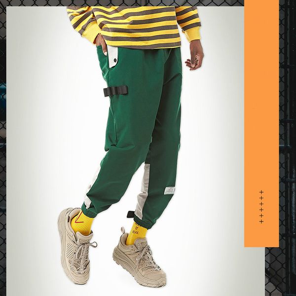 original tide brand trousers men 2019 autumn new color splicing cargo plate casual trousers small feet pants, Black
original tide brand trousers men 2019 autumn new color splicing cargo plate casual trousers small feet pants, Black