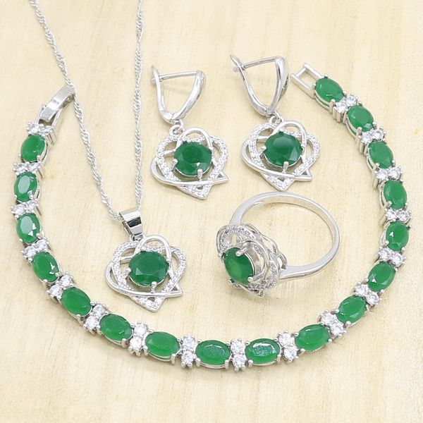 925 sliver women jewelry sets green crystal wedding party bracelets necklace pendant earrings rings gift box, Silver
925 sliver women jewelry sets green crystal wedding party bracelets necklace pendant earrings rings gift box, Silver