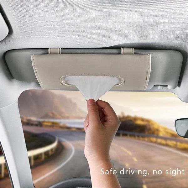 

car sunshade paper towel bag multi - function leather car hanging seat carton tissue box shade paper towel box