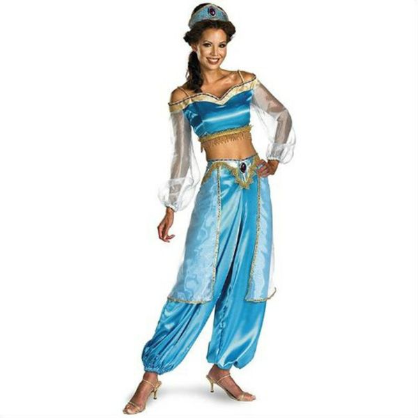 uk halloween aladdin princess jasmine ladies suit cosplay costume holiday blue women's suits party, White
uk halloween aladdin princess jasmine ladies suit cosplay costume holiday blue women's suits party, White