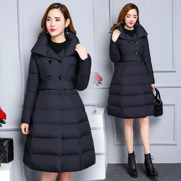 2019 winter new style elegant versatile mid-length cotton overcoat women's slim fit slimming down jacket cotton-padded clothes c, Blue;black
2019 winter new style elegant versatile mid-length cotton overcoat women's slim fit slimming down jacket cotton-padded clothes c, Blue;black