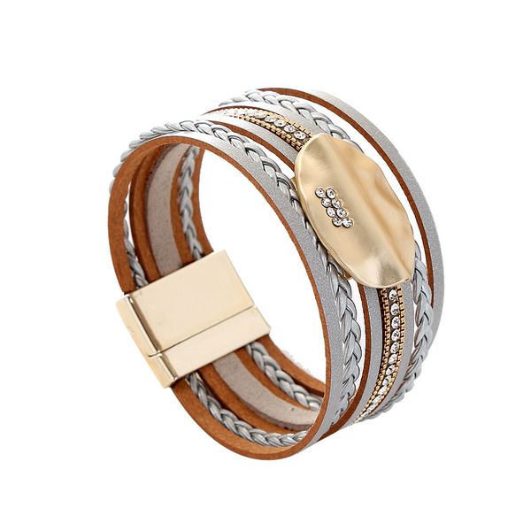 alloy charm women leather bracelet ladies crystal multilayer boho wrap magnet bracelets & bangles for women men gift, Golden;silver
alloy charm women leather bracelet ladies crystal multilayer boho wrap magnet bracelets & bangles for women men gift, Golden;silver