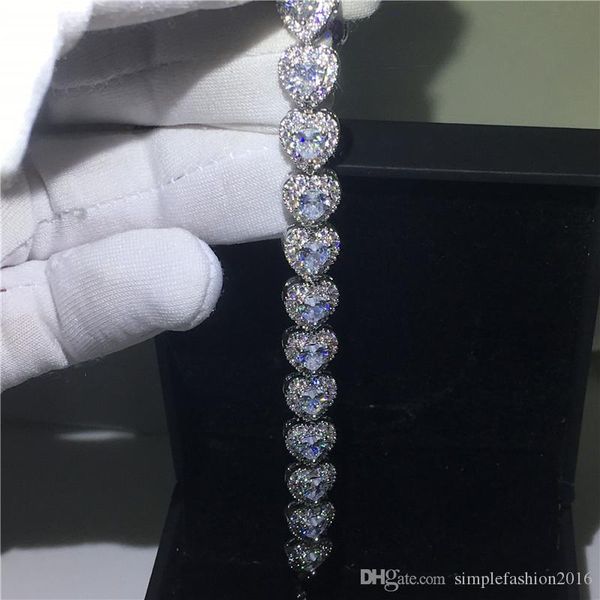 lovers heart shape bracelet diamond white gold filled party engagement bracelets for women wedding accessaries, Black
lovers heart shape bracelet diamond white gold filled party engagement bracelets for women wedding accessaries, Black
