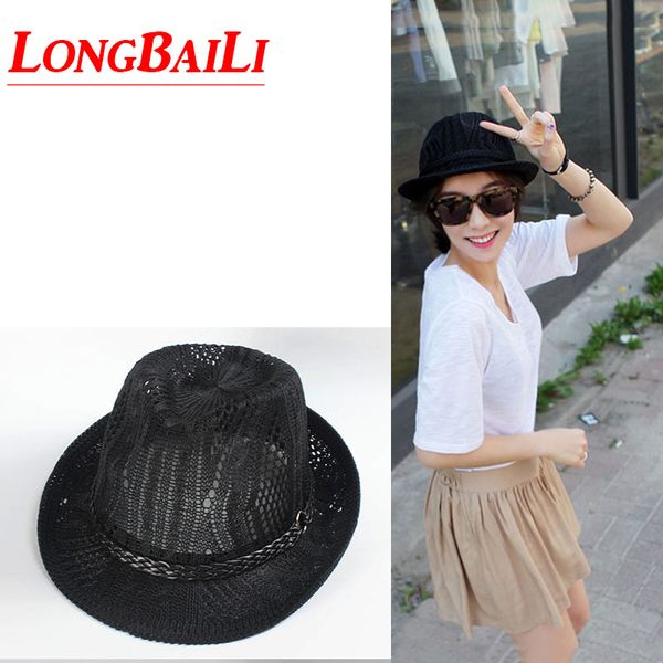 trendy summer cutout sun beach hats for women chapeu fedoras jazz hat female meds038, Blue;gray
trendy summer cutout sun beach hats for women chapeu fedoras jazz hat female meds038, Blue;gray