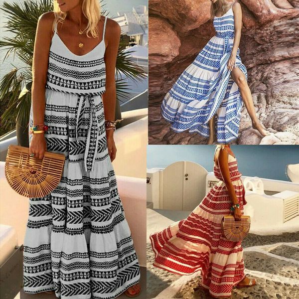 women maxi boho floral summer beach long dress casual evening party sleeveless print holiday sundress, Black;gray
women maxi boho floral summer beach long dress casual evening party sleeveless print holiday sundress, Black;gray