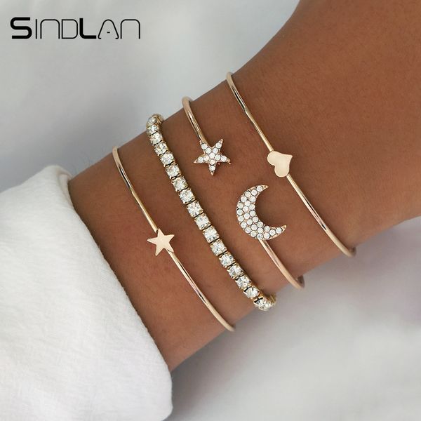 bangle sindlan 4pcs crystal moon star bangles for women gold open bracelets set vintage heart charm wrist chain boho bracelet jewelry, Black
bangle sindlan 4pcs crystal moon star bangles for women gold open bracelets set vintage heart charm wrist chain boho bracelet jewelry, Black