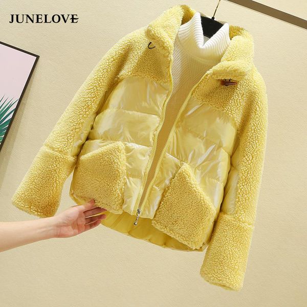 junelove winter women solid warm outwear coats lady lamb fur pocket short parkas female casual turn down collar coats outwears, Black
junelove winter women solid warm outwear coats lady lamb fur pocket short parkas female casual turn down collar coats outwears, Black