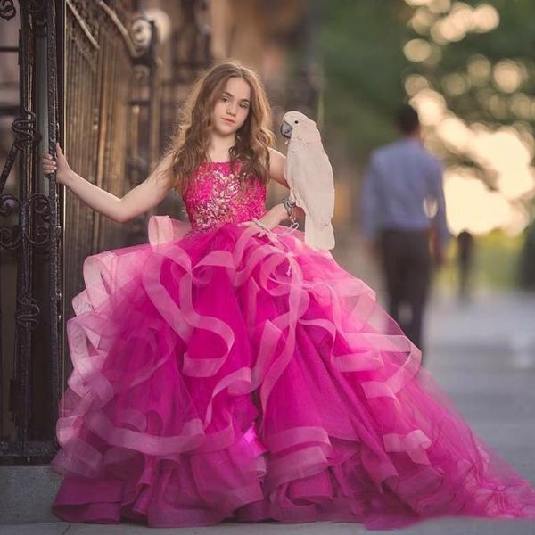 luxury fushia crystal beaded ball gown girls pageant dresses cute spaghetti tulle ruffle floor length birthday party wear for girl, White;red
luxury fushia crystal beaded ball gown girls pageant dresses cute spaghetti tulle ruffle floor length birthday party wear for girl, White;red