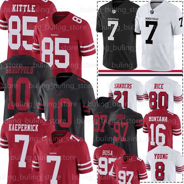 85 george kittle jersey 7 colin kaepernick 97 nick bosa 10 jimmy garoppolo 19 deebo samuel 80 jerry rice 8 steve young football, Black;red
85 george kittle jersey 7 colin kaepernick 97 nick bosa 10 jimmy garoppolo 19 deebo samuel 80 jerry rice 8 steve young football, Black;red