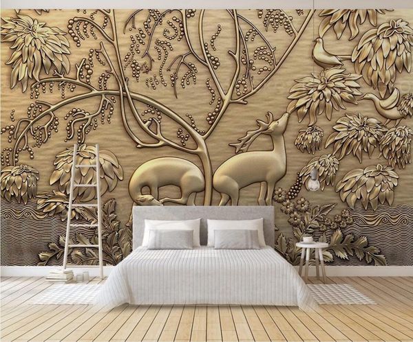 3d embossed deer forest wallpaper wall mural for living room tv background home wall decor custom makeup backdrop
3d embossed deer forest wallpaper wall mural for living room tv background home wall decor custom makeup backdrop
