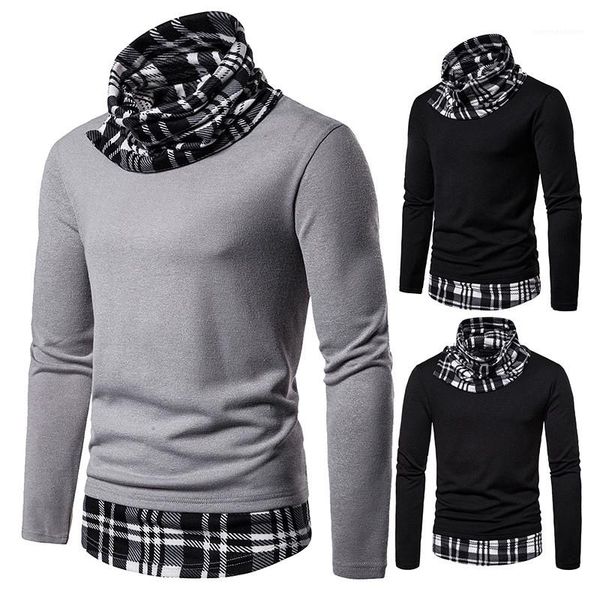 designer tshirts casual fake two loose long sleeved high collar pullover thin tshirts fashion mens tees plaid panelled mens, White;black
designer tshirts casual fake two loose long sleeved high collar pullover thin tshirts fashion mens tees plaid panelled mens, White;black