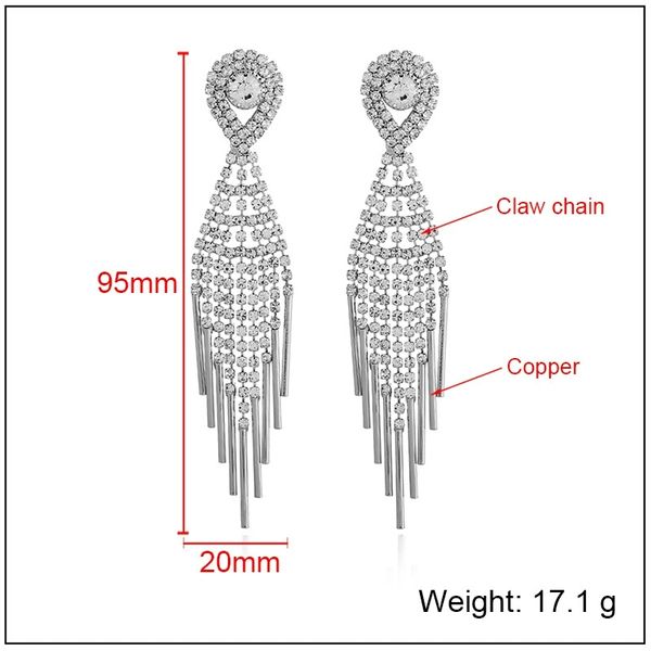 fashion- wedding dangle earrings for women tassel chandelier earring alloy rhinestone silver fashion engagement wedding jewelry
fashion- wedding dangle earrings for women tassel chandelier earring alloy rhinestone silver fashion engagement wedding jewelry