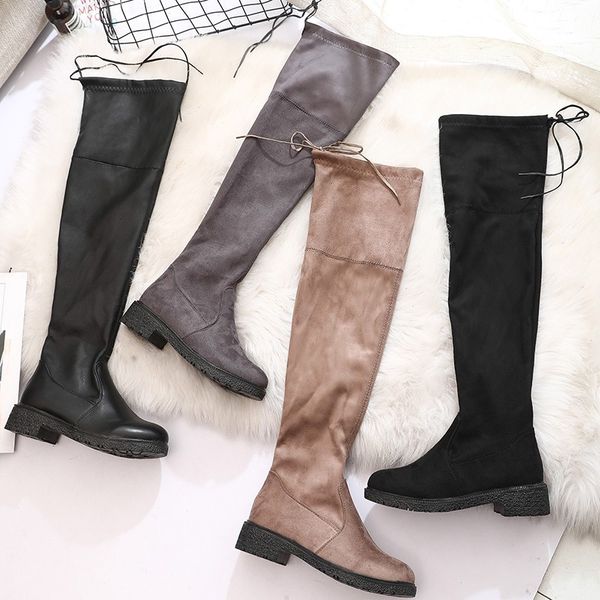 ladies slim boots over the knee high suede leather women snow boots women's fashion winter thigh high shoes woman, Black
ladies slim boots over the knee high suede leather women snow boots women's fashion winter thigh high shoes woman, Black