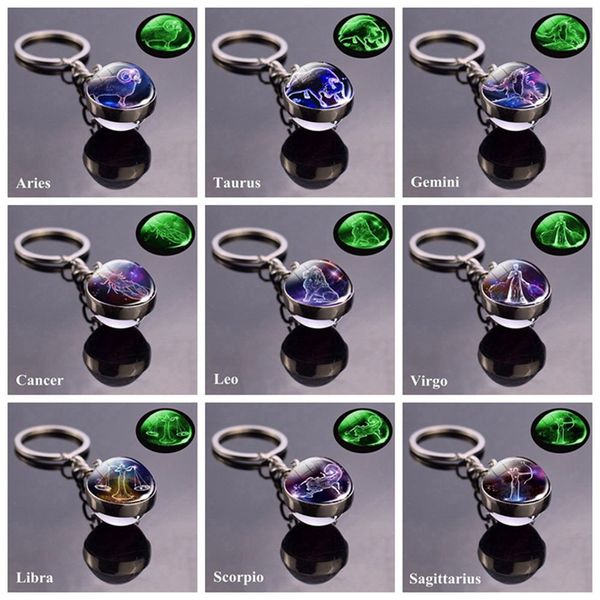 twelve constellation time gem keychain keyring pendant glass ball keychain new accessories, Silver
twelve constellation time gem keychain keyring pendant glass ball keychain new accessories, Silver