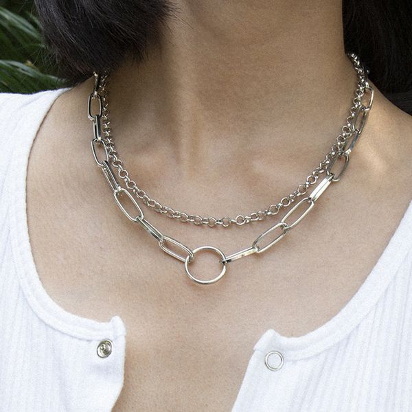 diezi multilayer gold silver color chain choker necklace for women female ladies geometric circle round necklace new jewelry 
diezi multilayer gold silver color chain choker necklace for women female ladies geometric circle round necklace new jewelry