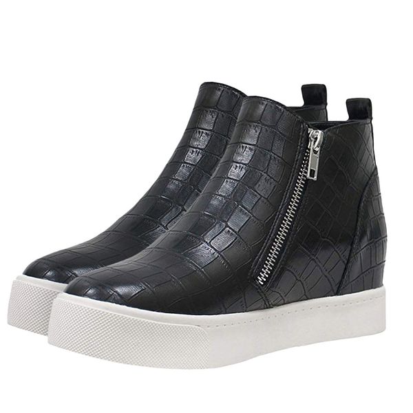 women's flat casual zipper single shoes plus size booties students running shoes, Black
women's flat casual zipper single shoes plus size booties students running shoes, Black