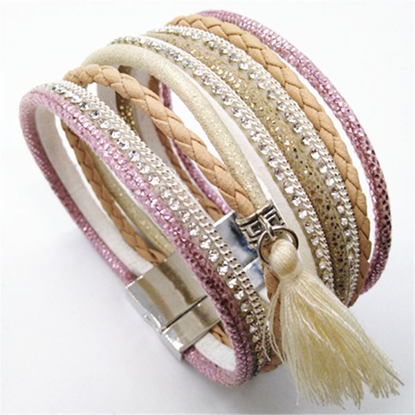 beige tassel rhinestone pink multilayer ethnic trendy leather bracelets women fashion girl cuff bangle female jewelry geometric, White
beige tassel rhinestone pink multilayer ethnic trendy leather bracelets women fashion girl cuff bangle female jewelry geometric, White