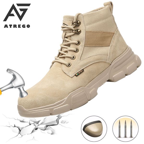atrego men high buckle steel toe safety boots sneakers anti-smashing anti-puncture waterproof work shoes outdoor shoes, Black
atrego men high buckle steel toe safety boots sneakers anti-smashing anti-puncture waterproof work shoes outdoor shoes, Black