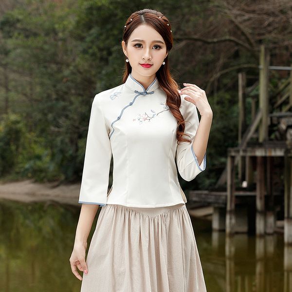 sheng coco solid color embroidery chinese shirt fashion cheongsam folk woman ceremony clothes oriental collars flax, Red
sheng coco solid color embroidery chinese shirt fashion cheongsam folk woman ceremony clothes oriental collars flax, Red