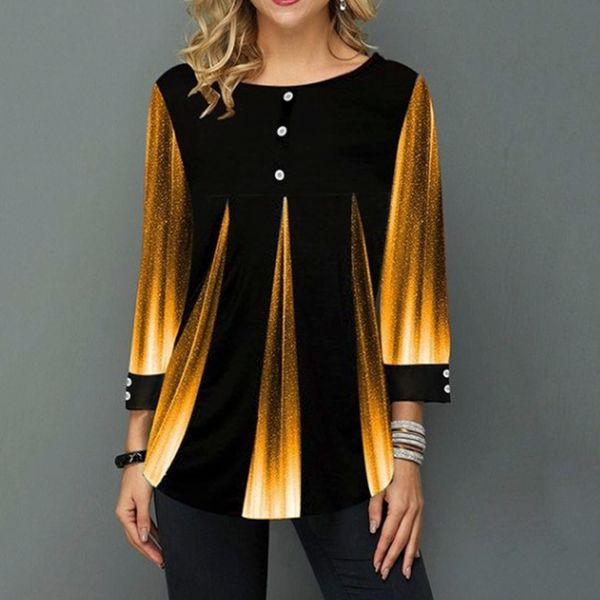 new fashion women gradient print t-shirt 3/4 sleeve o-neck 2019 autumn button loose casual street hipster women's t-shirts, White
new fashion women gradient print t-shirt 3/4 sleeve o-neck 2019 autumn button loose casual street hipster women's t-shirts, White