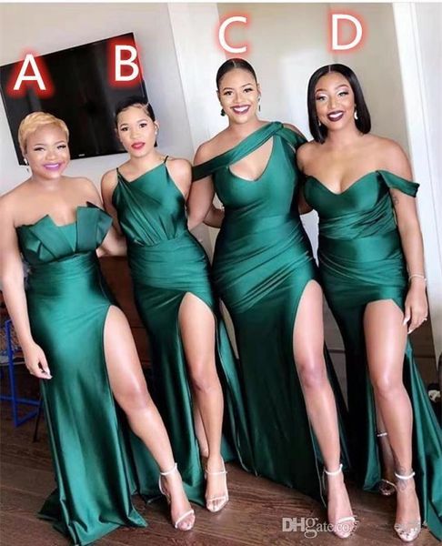 plus size green mermaid bridesmaid dresses high split sleeveless wedding dresses fit floor length party vestidos de fiesta, White;pink
plus size green mermaid bridesmaid dresses high split sleeveless wedding dresses fit floor length party vestidos de fiesta, White;pink