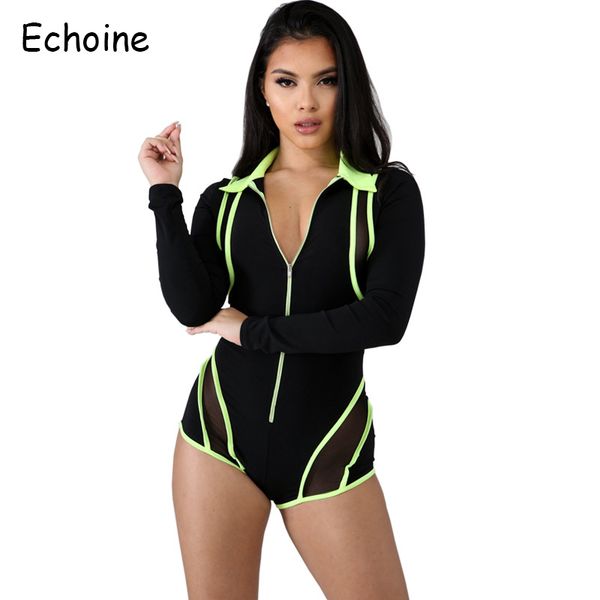 echoine women jumpsuit mesh patchwork color with zipper bodysuit long sleeve and short pants sportswear fitness for women, Black;white
echoine women jumpsuit mesh patchwork color with zipper bodysuit long sleeve and short pants sportswear fitness for women, Black;white