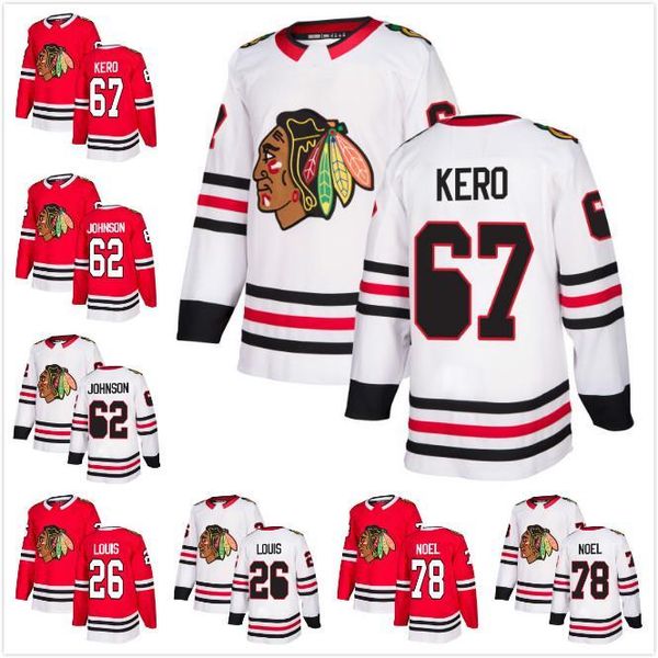 2018 new male blackhawks 67 tanner kero 26 anthony louis 78 nathan noel 62 luke johnson hockey jerseys a c patch, Black;red 
2018 new male blackhawks 67 tanner kero 26 anthony louis 78 nathan noel 62 luke johnson hockey jerseys a c patch, Black;red